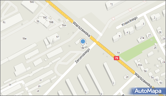 Kozienice, Żeromskiego Stefana, 9a, mapa Kozienice