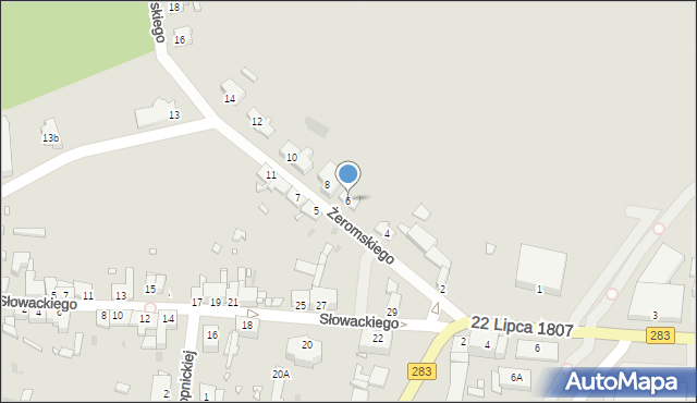 Kożuchów, Żeromskiego Stefana, 6, mapa Kożuchów