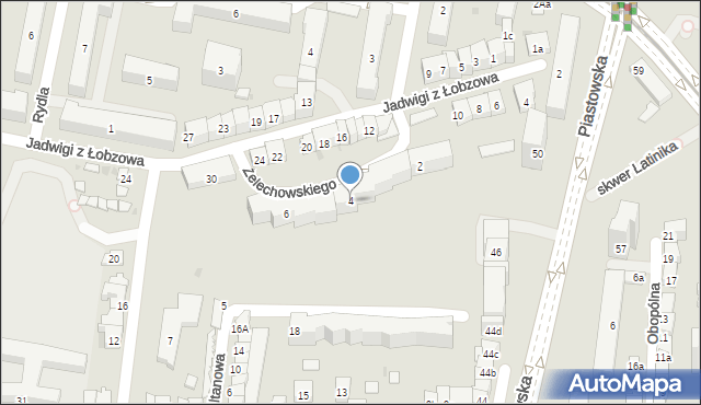 Kraków, Żelechowskiego Kaspra, 4, mapa Krakowa