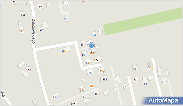Kraków, Żelazowskiego Romana, 35b, mapa Krakowa