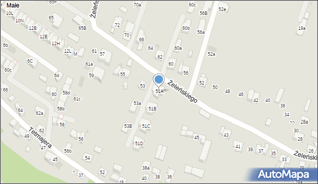 Kraków, Żeleńskiego Władysława, 51A, mapa Krakowa