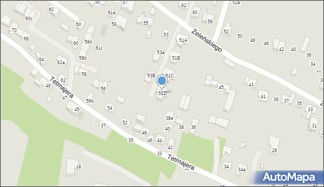 Kraków, Żeleńskiego Władysława, 51D, mapa Krakowa