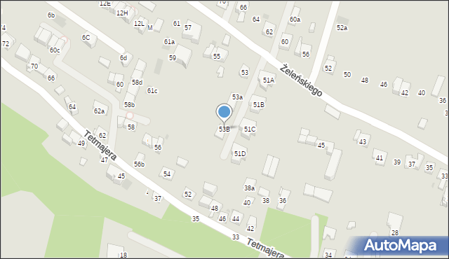 Kraków, Żeleńskiego Władysława, 53B, mapa Krakowa