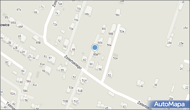 Kraków, Żeleńskiego Władysława, 60a, mapa Krakowa