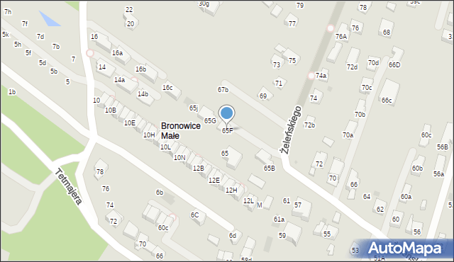 Kraków, Żeleńskiego Władysława, 65F, mapa Krakowa