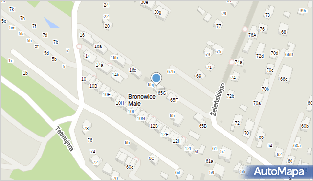 Kraków, Żeleńskiego Władysława, 65H, mapa Krakowa