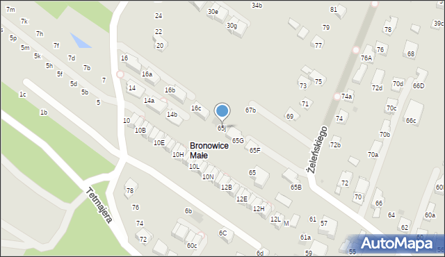 Kraków, Żeleńskiego Władysława, 65j, mapa Krakowa