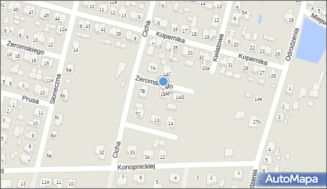Krobia, Żeromskiego Stefana, 14H, mapa Krobia