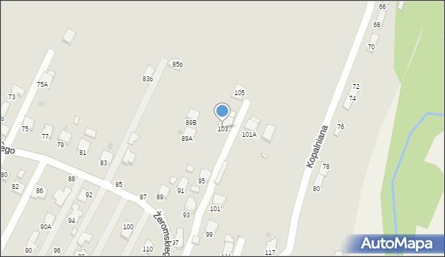 Krosno, Żeromskiego Stefana, 103, mapa Krosna