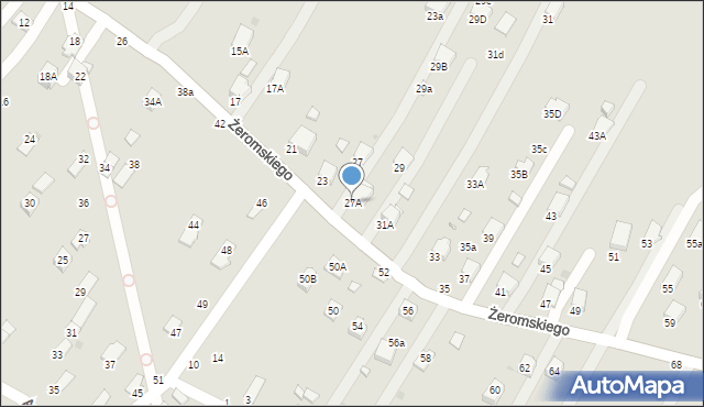 Krosno, Żeromskiego Stefana, 27A, mapa Krosna
