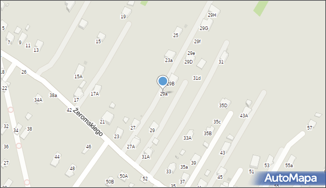 Krosno, Żeromskiego Stefana, 29a, mapa Krosna