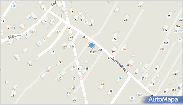 Krosno, Żeromskiego Stefana, 34A, mapa Krosna