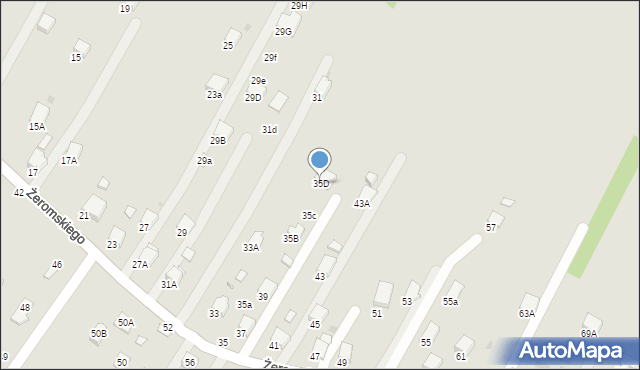 Krosno, Żeromskiego Stefana, 35D, mapa Krosna