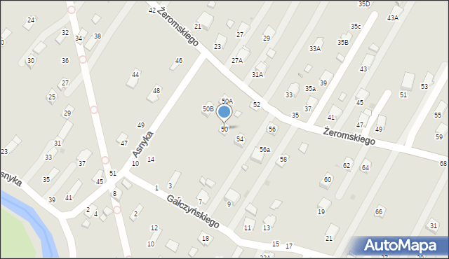 Krosno, Żeromskiego Stefana, 50, mapa Krosna