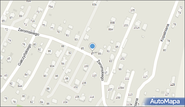 Krosno, Żeromskiego Stefana, 87, mapa Krosna