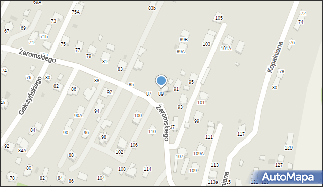 Krosno, Żeromskiego Stefana, 89, mapa Krosna