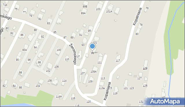 Krosno, Żeromskiego Stefana, 99, mapa Krosna