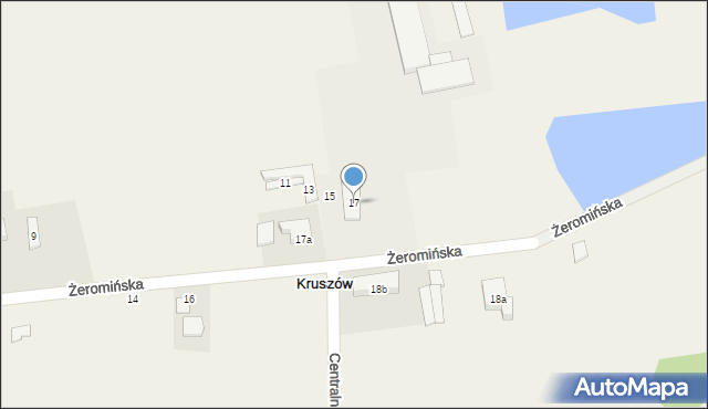 Kruszów, Żeromińska, 17, mapa Kruszów
