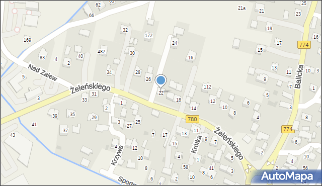 Kryspinów, Żeleńskiego Kryspina, 22, mapa Kryspinów