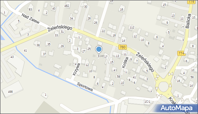 Kryspinów, Żeleńskiego Kryspina, 23, mapa Kryspinów