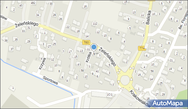 Kryspinów, Żeleńskiego Kryspina, 9, mapa Kryspinów