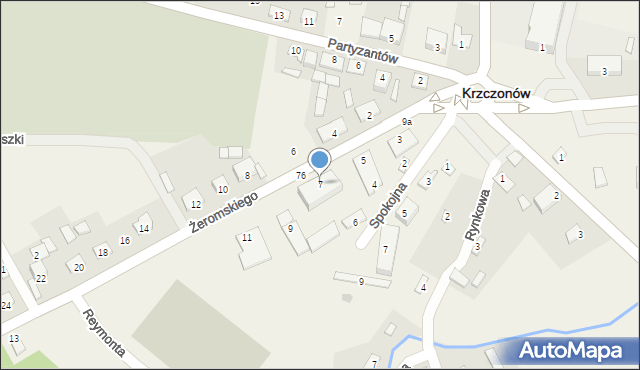 Krzczonów, Żeromskiego Stefana, 7, mapa Krzczonów