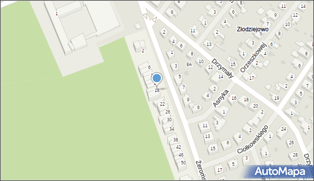 Krzewno, Żeromskiego Stefana, 18, mapa Krzewno