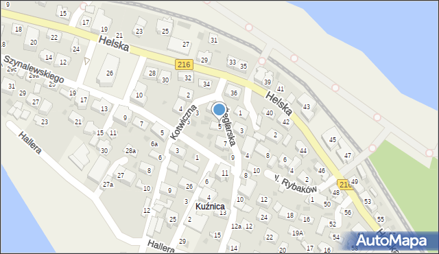 Kuźnica, Żeglarska, 5, mapa Kuźnica