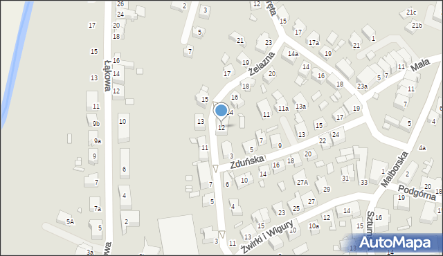 Kwidzyn, Żelazna, 12, mapa Kwidzyn