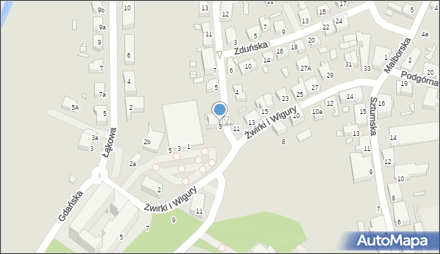 Kwidzyn, Żelazna, 3, mapa Kwidzyn