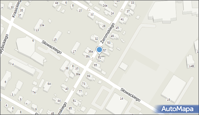 Kwidzyn, Żeromskiego Stefana, 61, mapa Kwidzyn