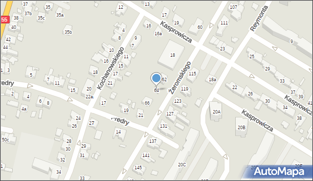 Kwidzyn, Żeromskiego Stefana, 64, mapa Kwidzyn