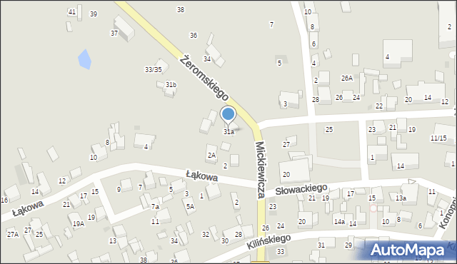 Łask, Żeromskiego Stefana, 31a, mapa Łask
