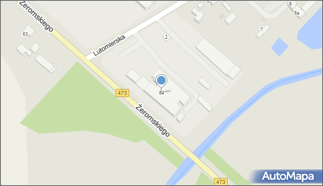 Łask, Żeromskiego Stefana, 64, mapa Łask