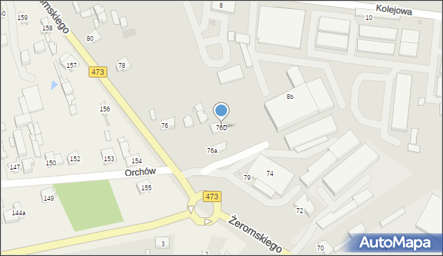 Łask, Żeromskiego Stefana, 76D, mapa Łask