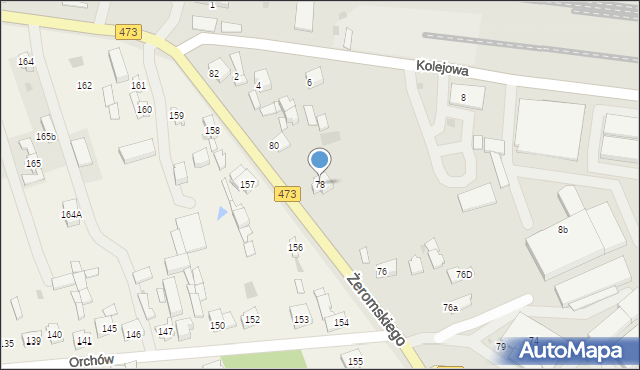 Łask, Żeromskiego Stefana, 78, mapa Łask