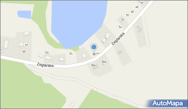 Laskowo, Żeglarska, 59, mapa Laskowo