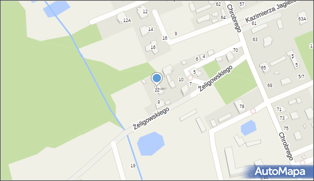 Łbiska, Żeligowskiego Lucjana, gen., 12, mapa Łbiska