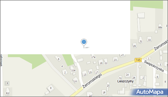 Leszczyny, Żeromskiego Stefana, 15a, mapa Leszczyny