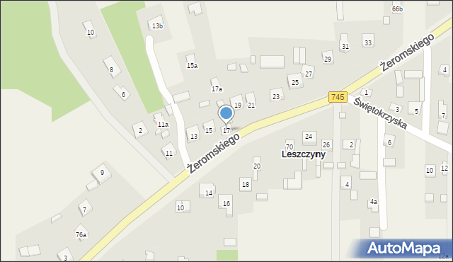 Leszczyny, Żeromskiego Stefana, 17, mapa Leszczyny