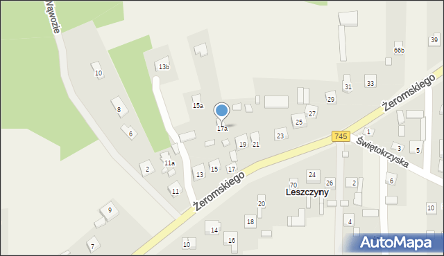 Leszczyny, Żeromskiego Stefana, 17a, mapa Leszczyny