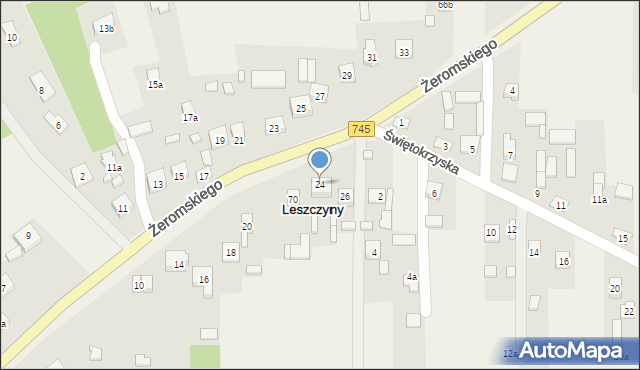 Leszczyny, Żeromskiego Stefana, 24, mapa Leszczyny