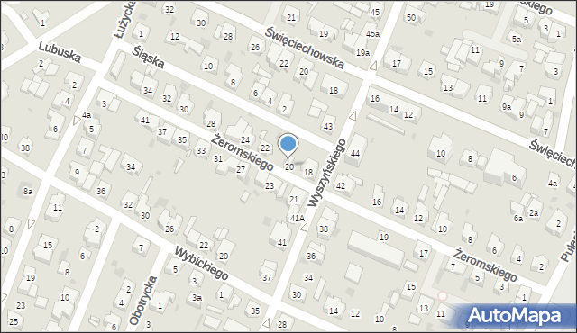 Leszno, Żeromskiego Stefana, 20, mapa Leszno