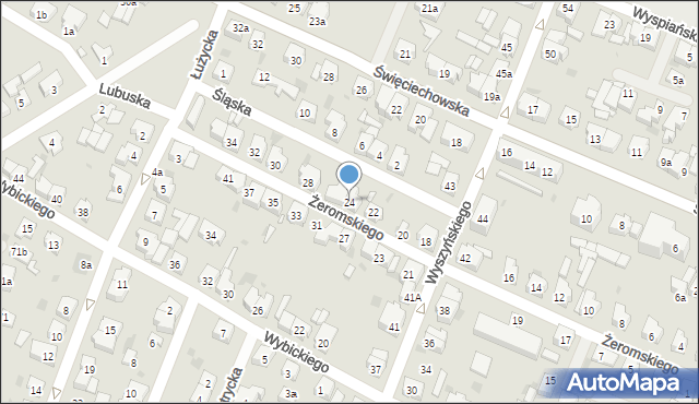 Leszno, Żeromskiego Stefana, 24, mapa Leszno