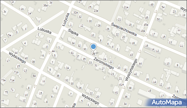 Leszno, Żeromskiego Stefana, 28, mapa Leszno