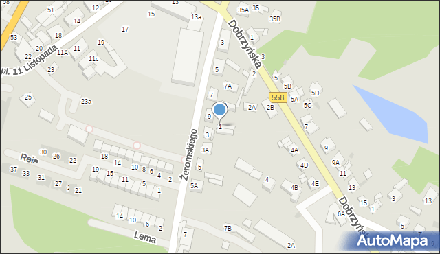 Lipno, Żeromskiego Stefana, 1, mapa Lipno