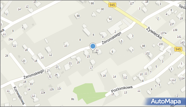 Łodygowice, Żeromskiego Stefana, 13, mapa Łodygowice