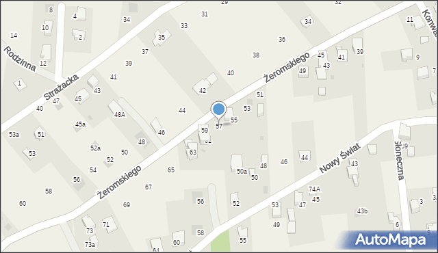 Łodygowice, Żeromskiego Stefana, 57, mapa Łodygowice