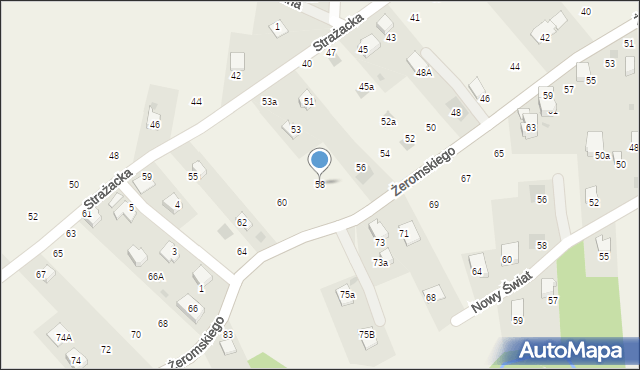 Łodygowice, Żeromskiego Stefana, 58, mapa Łodygowice