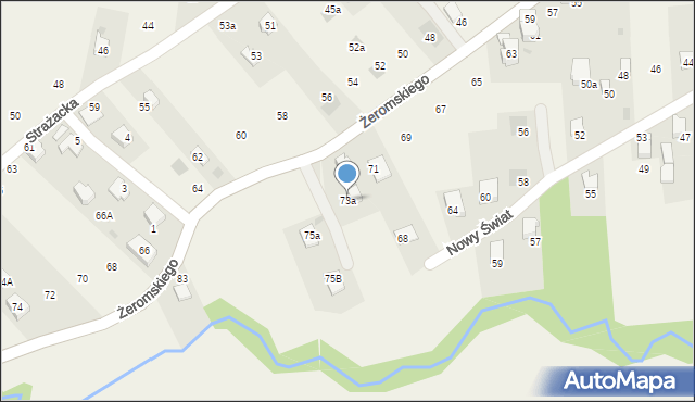 Łodygowice, Żeromskiego Stefana, 73a, mapa Łodygowice